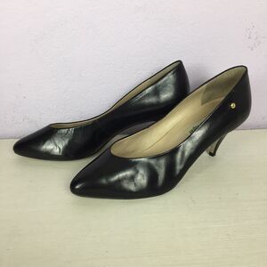 ETIENNE AIGNER Gail V Pumps Mid Heels Womens Black Leather Shoes Size 8.5M